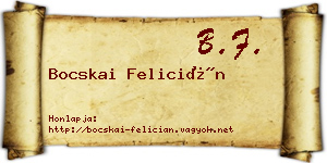 Bocskai Felicián névjegykártya